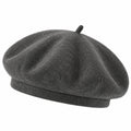 Boina talla única de fieltro gris oscuro - estilo clásico para uso diario