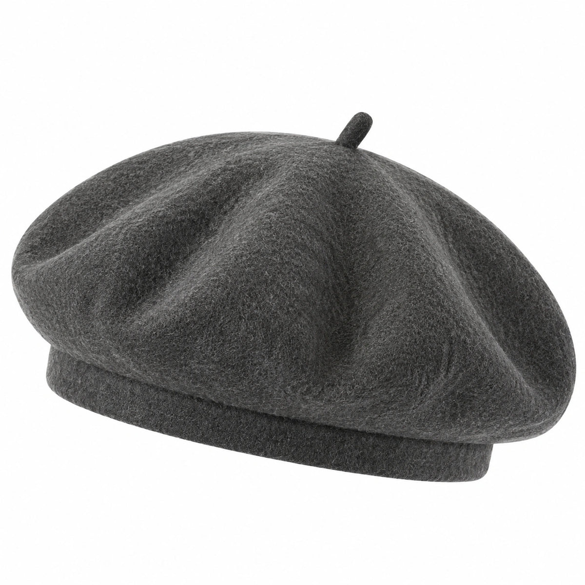 Boina talla única de fieltro gris oscuro - estilo clásico para uso diario