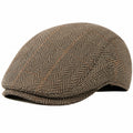 Gorra plana unisex talla única de tejido marrón con diseño de espiga