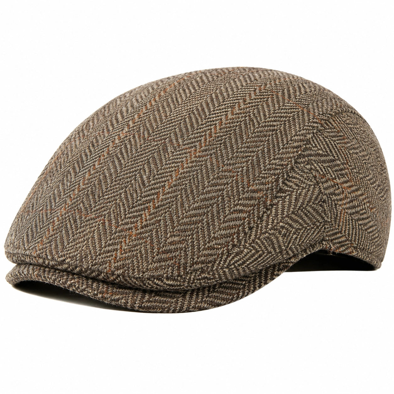 Gorra plana unisex talla única de tejido marrón con diseño de espiga