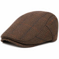 Gorra plana talla única de tejido marrón estilo clásico