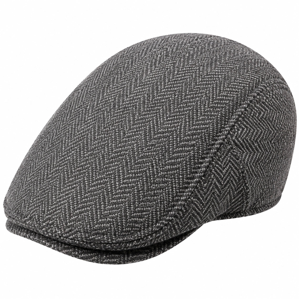 Gorra plana de talla única en tejido gris con dibujo de espiga para uso diario
