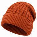 Gorro de punto talla única naranja con trenzas para uso diario