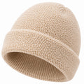Gorro de punto talla única beige de tejido texturizado estilo casual