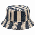 Sombrero de pescador de talla única en tejido azul marino y beige a rayas