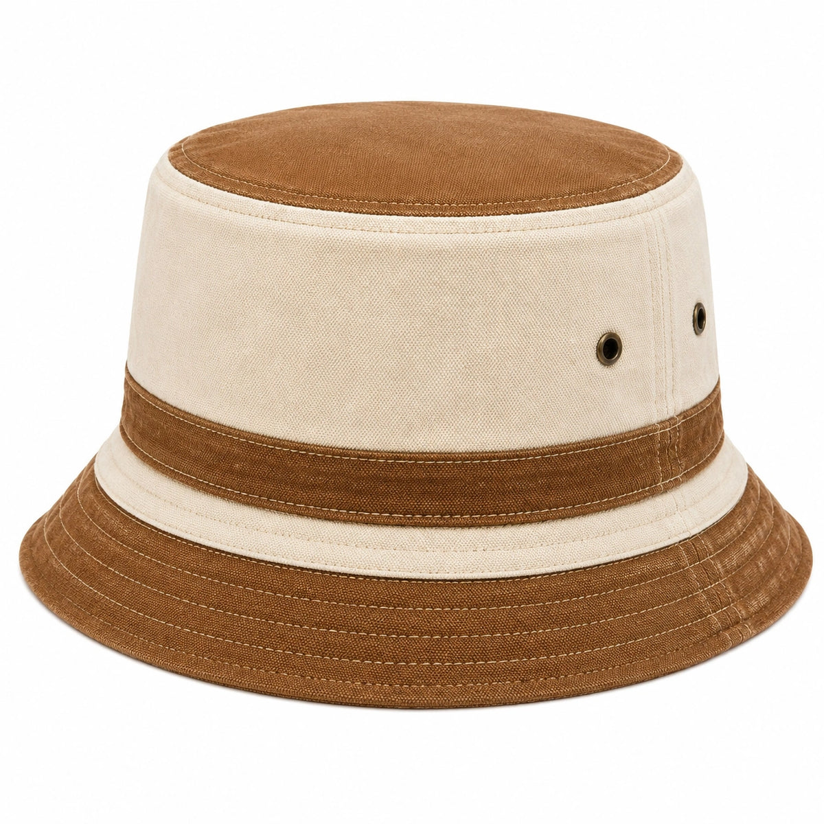 Sombrero de pescador talla única de tejido beige y marrón para uso diario