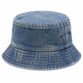 Sombrero pescador talla única de denim azul con ala ancha estilo casual