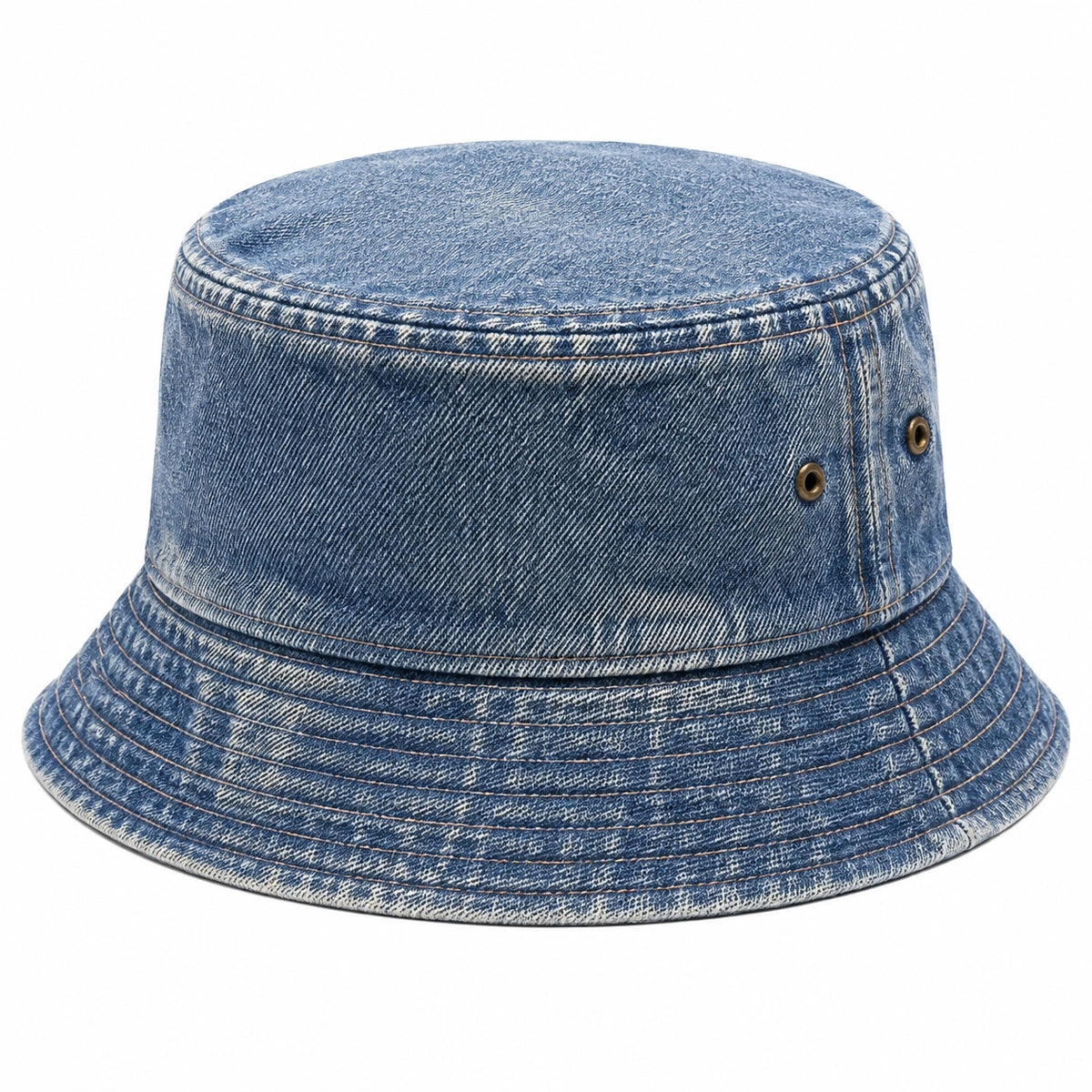 Sombrero pescador talla única de denim azul con ala ancha estilo casual