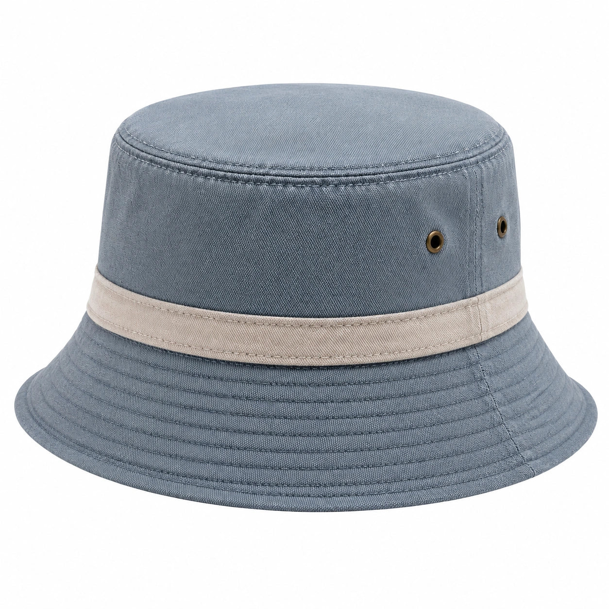 Sombrero bucket talla única de tejido azul gris y beige con ventilación estilo casual