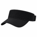 Visera deportiva talla única de tejido negro con malla transpirable ajustable