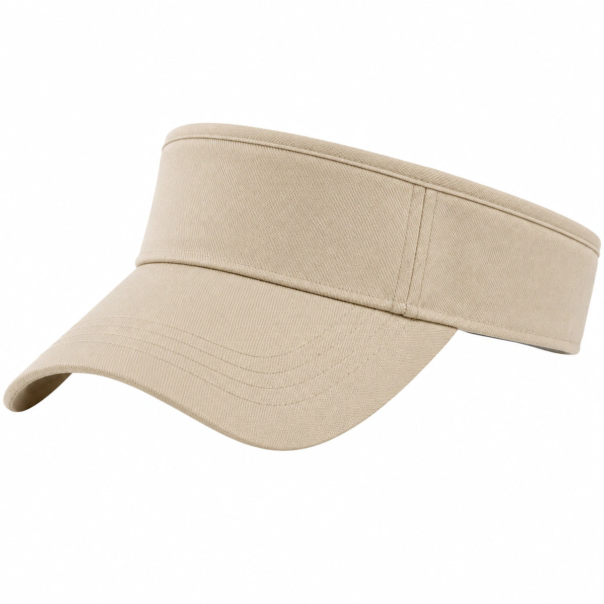 Visera de tejido beige talla única para uso diario con ala curva
