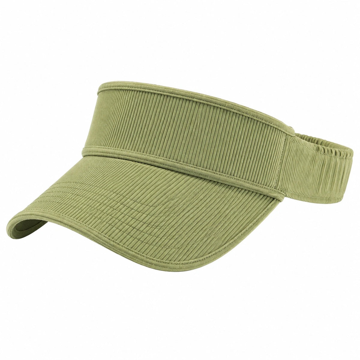 Visera deportiva de talla única - tejido acanalado verde oliva ajustable para exterior