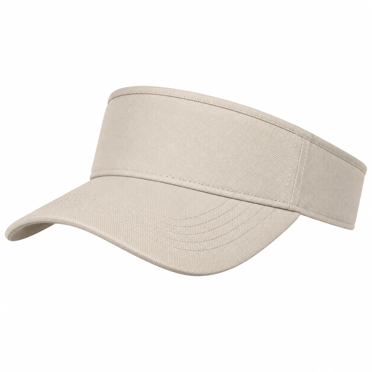 Visera de talla única en tejido beige con ala curva para uso diario